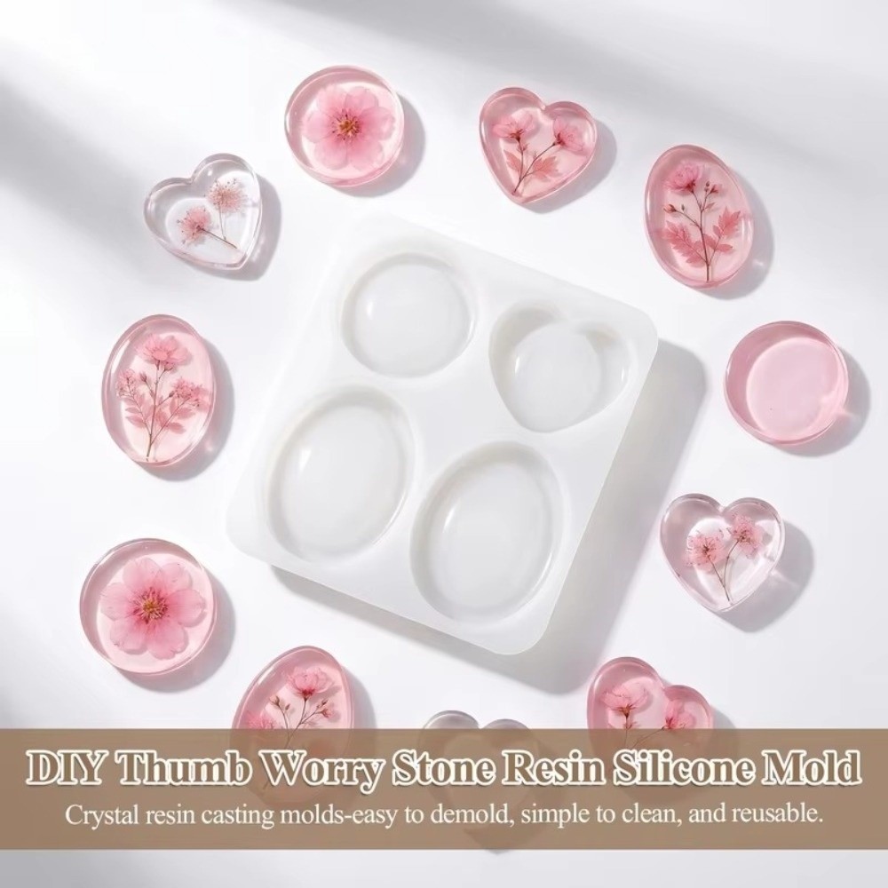 Resin Craft Ideas - Neue Silikon-Taschensteinform, vier Designs, herzförmige Harz-Silikonform,