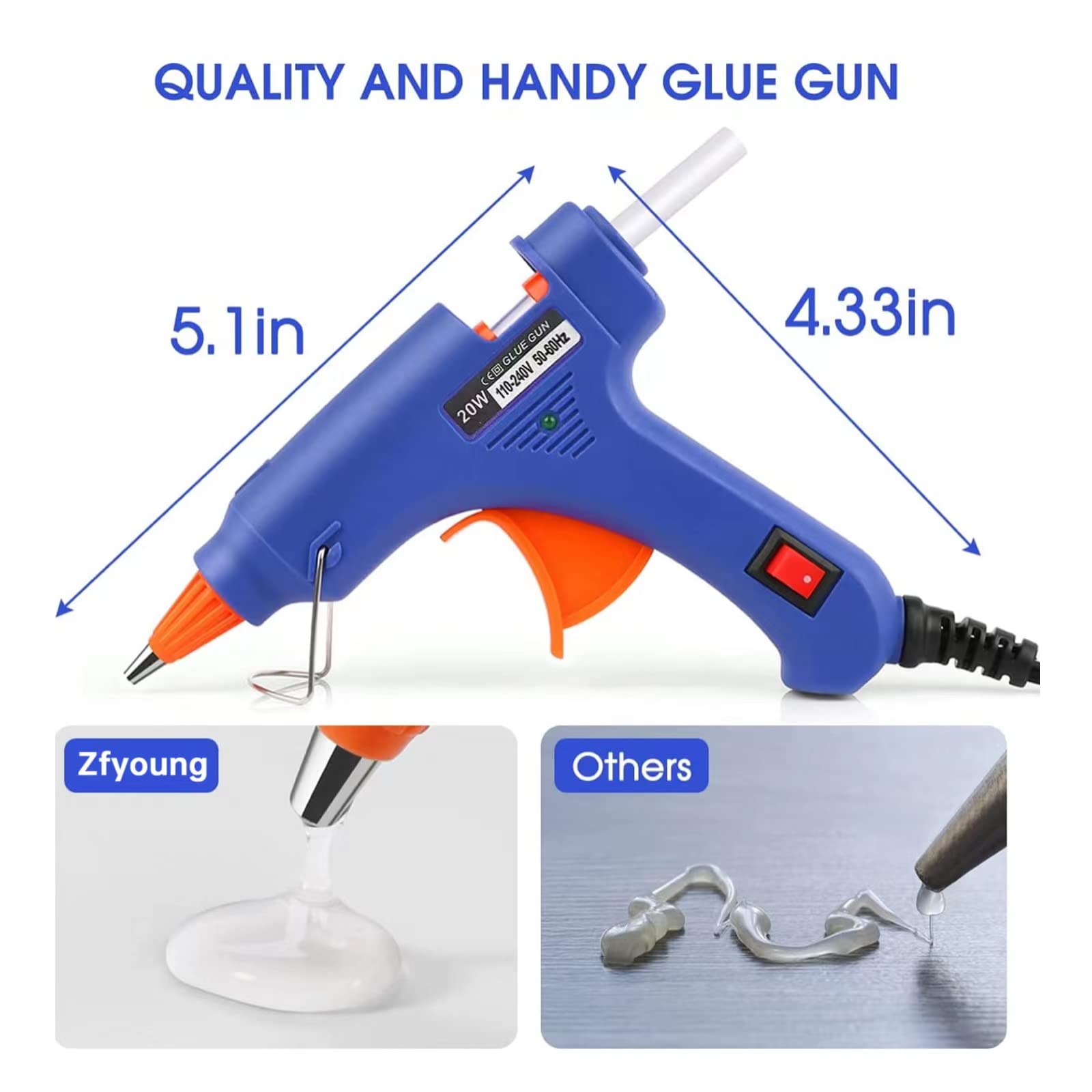Heat Gun Small - 20W Heißklebepistole DIY Mini Haushalt Industrie-Klebepistolen