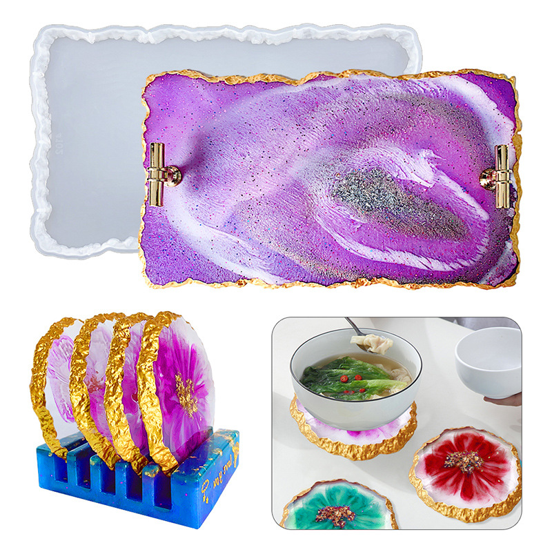 Resin Craft Ideas - DM413 Drusy Coaster Harzform Geode Epoxy