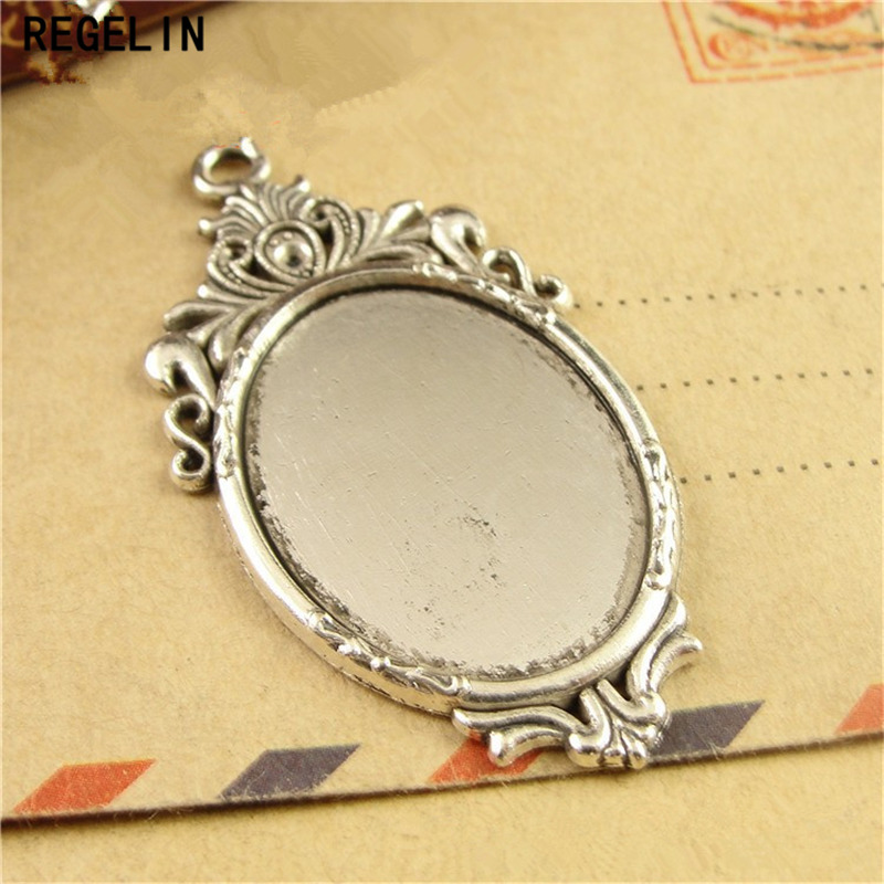 Bezels Set Pendant - REGELIN Antike Bronze Anhänger Einstellungen Cabochons