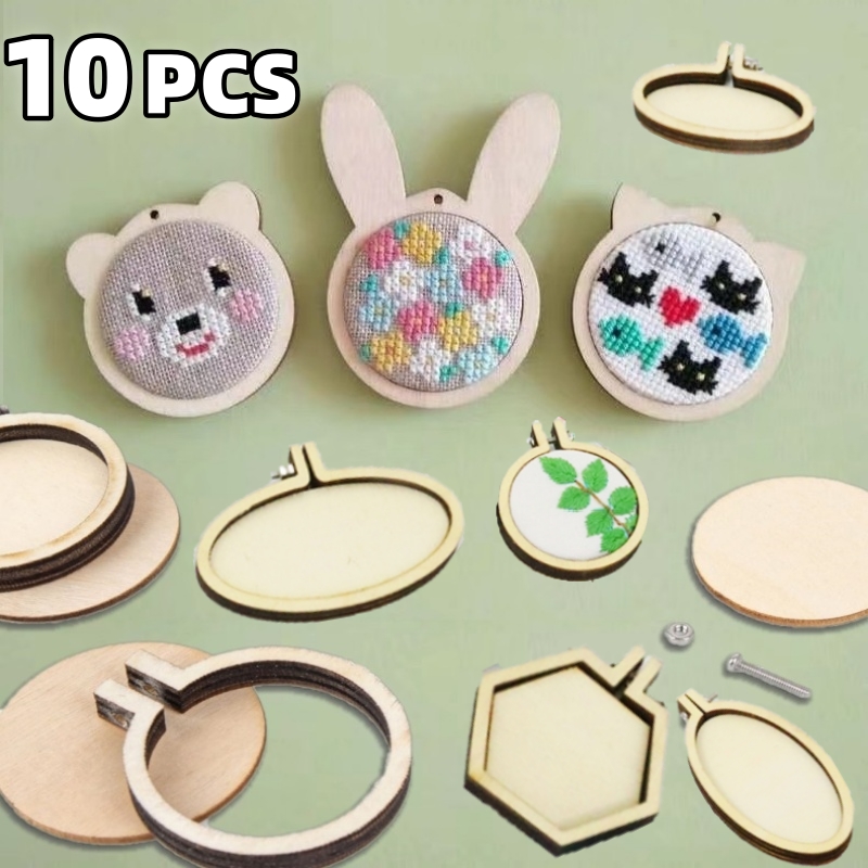 10PCS Mini Stickerei Hoop Holz – Wood Ring Blank Bewertung und Preis