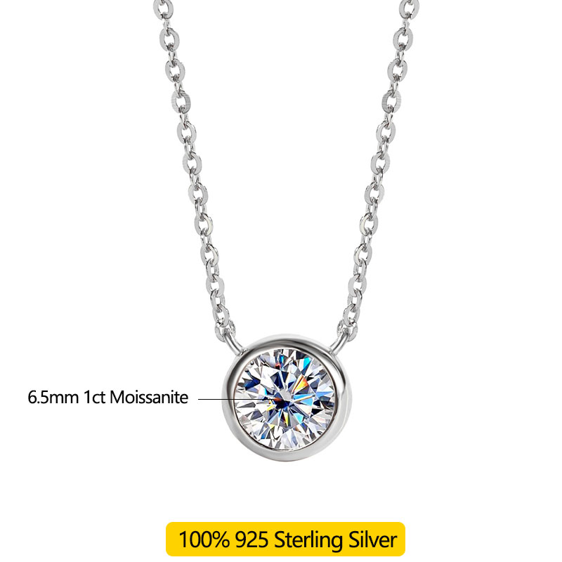 LinkerLove 1ct Moissanit-Halsk – Bezels Set Pendant Bewertung und Preis